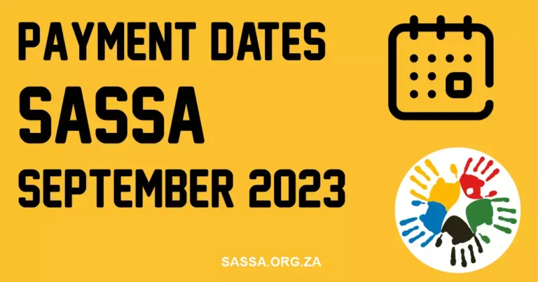 SASSA Payment Dates for September 2023