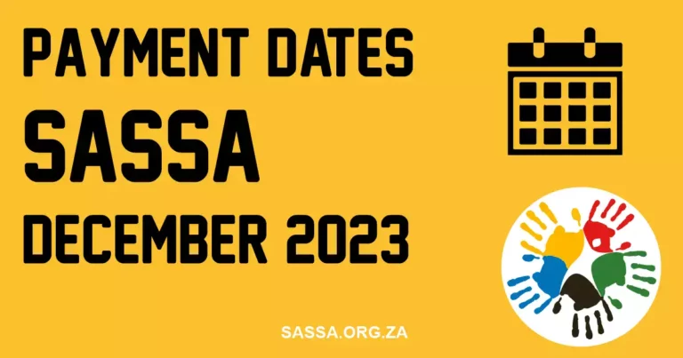 SASSA Payment Dates for December 2023