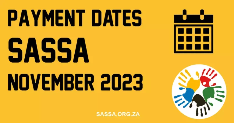 SASSA Payment Dates for November 2023
