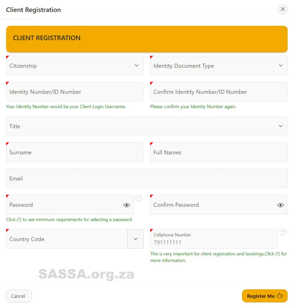 SASSA Registration